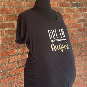 Motherhood Maternity Due in August T-Shirt - XL